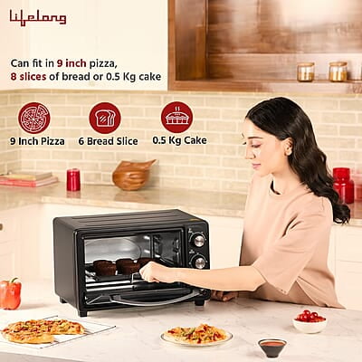 Lifelong OTG 23 Litre - Electric Oven Toaster Griller for Kitchen- 1380W, 3 Heating Mode, Temp & Time Control Lifelong OTG 23 Litre - Electric Oven Toaster Griller for Kitchen- 1380W, 3 Heating Mode, Temp & Time Control