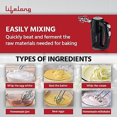 Lifelong LLHM01 150 W Regalia Hand Mixer For Mixing Cake Batters, Atta Lifelong LLHM01 150 W Regalia Hand Mixer For Mixing Cake Batters, Atta