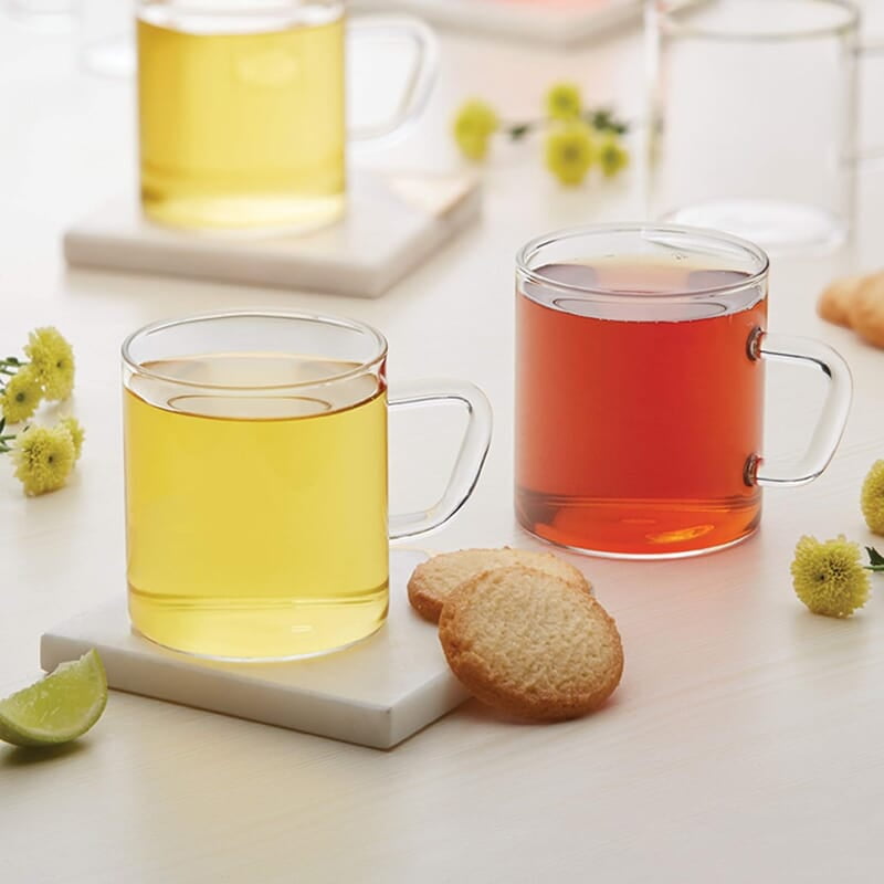 Borosil Vision 6 Pcs Tea n Coffee Borosillicate Glass 190 ml Classic Mug Set
