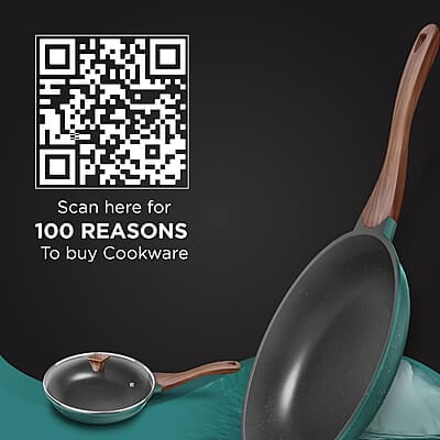 Preethi Artistic Collection Die Cast Non Stick Fry Pan, 24 cm,with Glass Lid