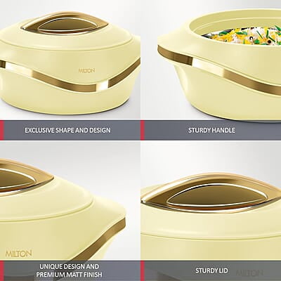 MILTON Pearl 1000 Inner Stainless Steel Casserole, 860 ml, Ivory MILTON Pearl 1000 Inner Stainless Steel Casserole, 860 ml, Ivory