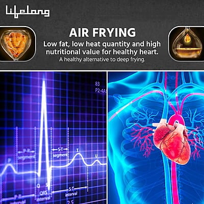 Lifelong Fryo Air Fryer 1400W with 4.5L Large Cooking Pan Capacity, Timer Selection and Fully Adjustable Temperature Control Lifelong Fryo Air Fryer 1400W with 4.5L Large Cooking Pan Capacity, Timer Selection and Fully Adjustable Temperature Control