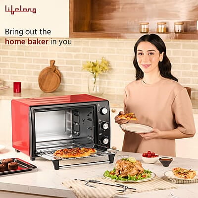 Lifelong Otg 40L - Oven Toaster Griller With Rotisserie For Kitchen- 1500W,5 Heating Modes Lifelong Otg 40L - Oven Toaster Griller With Rotisserie For Kitchen- 1500W,5 Heating Modes