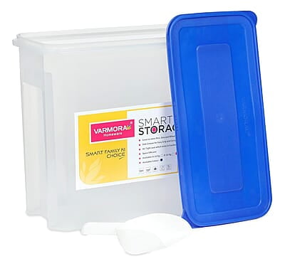 Varmora Smart Storage Plastic Container Set, Blue, 15 Kg, 3 Pieces