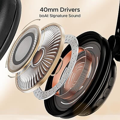 boAt Rockerz 450 Bluetooth On Ear Headphones with Mic, Upto 15 Hours Playback, 40MM Drivers, Padded Ear Cushions, Integrated Controls and Dual Modes boAt Rockerz 450 Bluetooth On Ear Headphones with Mic, Upto 15 Hours Playback, 40MM Drivers, Padded Ear Cushions, Integrated Controls and Dual Modes