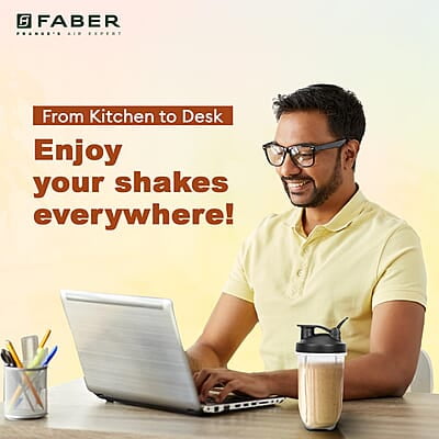 Faber Sportz Blender FSB 2-in-1 Nutrifit Nero 400W 2 PC Jar 500ML & 300ML Faber Sportz Blender FSB 2-in-1 Nutrifit Nero 400W 2 PC Jar 500ML & 300ML