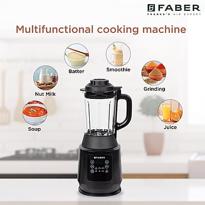 Faber 1800W Digital Power Blender Mixer Grinder 6 Auto Cook Menu Hot Soup Maker 850W Built-in Heater