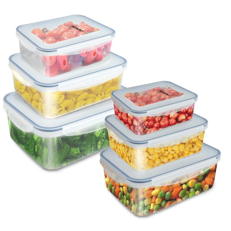 AGARO Airtight Container, Food Storage Container with Lid Set of 6, 120Ml, 240ml, 500ml, 1L, 1.5L, 2.5L AGARO Airtight Container, Food Storage Container with Lid Set of 6, 120Ml, 240ml, 500ml, 1L, 1.5L, 2.5L