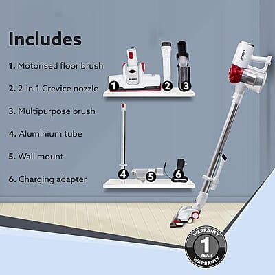 AGARO Regency Cordless Stick Vacuum Cleaner, Dry Vacuuming, 2 Suction Modes, 7 kPa Suction Power AGARO Regency Cordless Stick Vacuum Cleaner, Dry Vacuuming, 2 Suction Modes, 7 kPa Suction Power