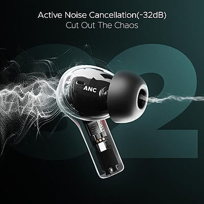 boAt Airdopes Flex 454 ANC Truly Wireless in Ear Ear Buds w/Smart Features, ANC, 60HRS Playback,Hearables App Support,4 Mics ENx,Multi Point,ASAP Charge, IPX5,Beast Mode Ear Buds TWS boAt Airdopes Flex 454 ANC Truly Wireless in Ear Ear Buds w/Smart Features, ANC, 60HRS Playback,Hearables App Support,4 Mics ENx,Multi Point,ASAP Charge, IPX5,Beast Mode Ear Buds TWS