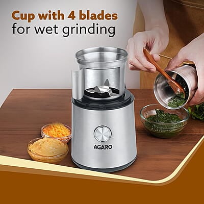 AGARO Regency Electric Coffee Grinder, 85 Grams, Coffee Grinder Machine, Espresso Grinder AGARO Regency Electric Coffee Grinder, 85 Grams, Coffee Grinder Machine, Espresso Grinder