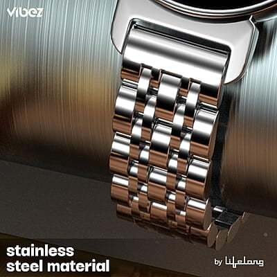 Vibez by Lifelong Ruby 1.04" AMOLED Smartwatch for Women with Metal Strap, Bluetooth Calling, 60 Hz, Voice Assistance silver