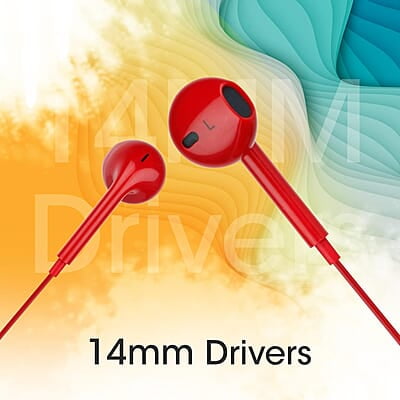 Zebronics Zeb-Buds 30 3.5Mm Stereo Wired In Ear Earphones With Mic For Calling, Volume Control, Multifunction Button, 14Mm Drivers, Stylish Eartip,1.2 Meter Durable Cable And Lightweight Design