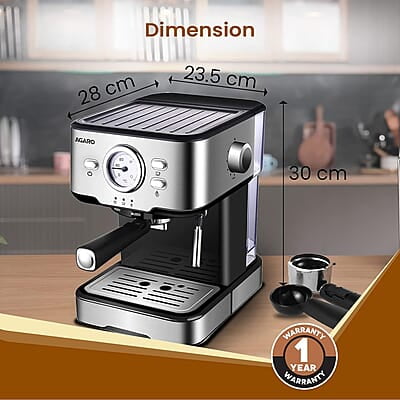 AGARO Imperial Espresso Coffee Maker, Coffee Machine, 15 Bars 1100W. AGARO Imperial Espresso Coffee Maker, Coffee Machine, 15 Bars 1100W.