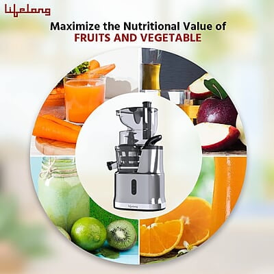 Lifelong Cold Press Juicer Blender 200 W, Slow Juicer Cold Pressed - Fruit & Vegetable Juicer Lifelong Cold Press Juicer Blender 200 W, Slow Juicer Cold Pressed - Fruit & Vegetable Juicer