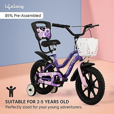 Lifelong Juniors Ride Cycle 14T with Training Wheel, Mudguard for Boys and Girls Lifelong Juniors Ride Cycle 14T with Training Wheel, Mudguard for Boys and Girls
