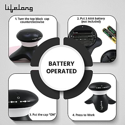 Lifelong Battery Powered Mini Head and Body Massager Lifelong Battery Powered Mini Head and Body Massager