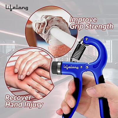 Lifelong Adjustable Hand Grip Strengthener, Hand Gripper for Men & Women for Gym Workout