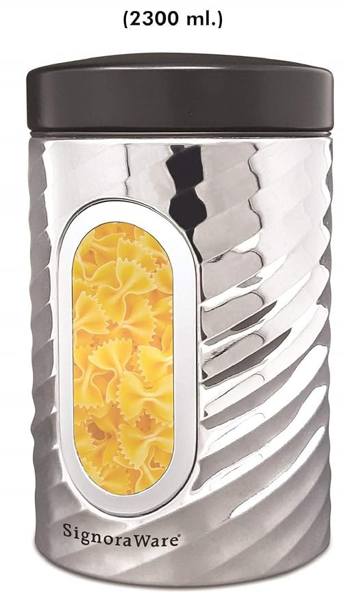 "Signora Ware Modular Steel Container (Window Round Mirror) 2.3 Liters "Signora Ware Modular Steel Container (Window Round Mirror) 2.3 Liters