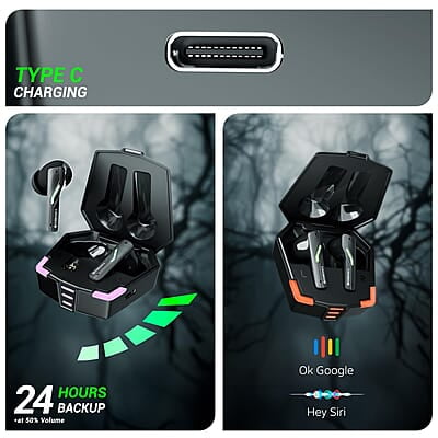 ZEBRONICS Beast in-Ear Wireless Earbuds, 24* Hours Backup, Bluetooth v5.4, Flash Connect, Gaming Mode, Touch Control, Voice Assistant Support, Splash Proof Design ZEBRONICS Beast in-Ear Wireless Earbuds, 24* Hours Backup, Bluetooth v5.4, Flash Connect, Gaming Mode, Touch Control, Voice Assistant Support, Splash Proof Design