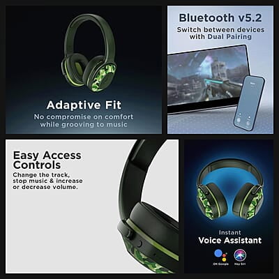 boAt Rockerz 425 Bluetooth Wireless On Ear Headphones Signature Sound, ENx Tech, ASAP Charge, 25H Playtime, Bluetooth V5.2, Dual Pairing with Mic boAt Rockerz 425 Bluetooth Wireless On Ear Headphones Signature Sound, ENx Tech, ASAP Charge, 25H Playtime, Bluetooth V5.2, Dual Pairing with Mic