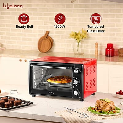 Lifelong Otg 40L - Oven Toaster Griller With Rotisserie For Kitchen- 1500W,5 Heating Modes Lifelong Otg 40L - Oven Toaster Griller With Rotisserie For Kitchen- 1500W,5 Heating Modes