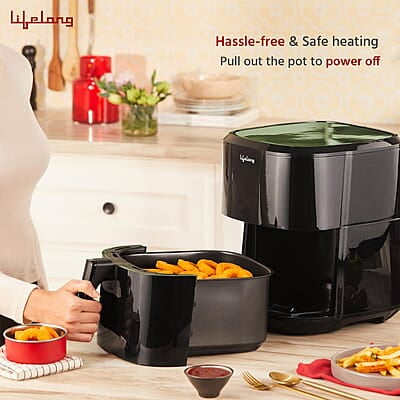 Lifelong 8L Digital Air Fryer for Home with Touch Panel & 8 Pre-Set Menus - 1500 W Electric Airfryer Lifelong 8L Digital Air Fryer for Home with Touch Panel & 8 Pre-Set Menus - 1500 W Electric Airfryer