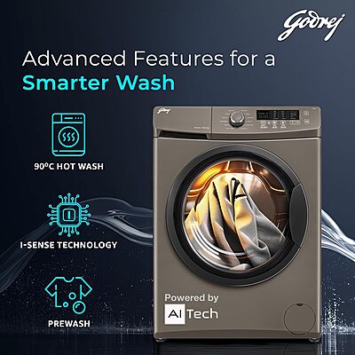 Godrej 8 Kg 5 Star I-Sense Technology Fully-Automatic Front Load Washing Machine Godrej 8 Kg 5 Star I-Sense Technology Fully-Automatic Front Load Washing Machine