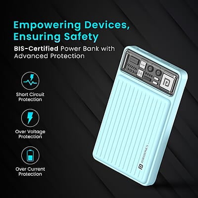 Portronics Luxcell Wireless Mini 10k 10000mAh 15W Magnetic Wireless Fast Charging Smallest Power Bank with 22.5 Wired Output Portronics Luxcell Wireless Mini 10k 10000mAh 15W Magnetic Wireless Fast Charging Smallest Power Bank with 22.5 Wired Output
