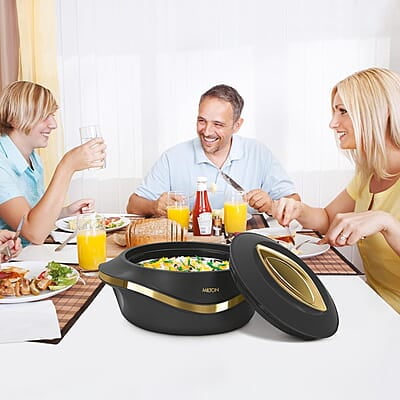 MILTON Pearl Inner Stainless Steel Jr. Casserole Set of 3 (455 ml, 860 ml, 1270 ml), Black MILTON Pearl Inner Stainless Steel Jr. Casserole Set of 3 (455 ml, 860 ml, 1270 ml), Black