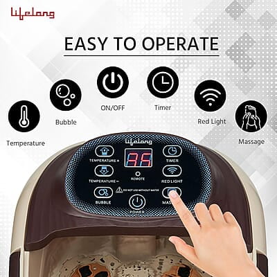 Lifelong LLM279 Corded Electric Foot Spa and Massager with 4 Automatic Rollers & 4 Manual Rollers, Digital Panel Lifelong LLM279 Corded Electric Foot Spa and Massager with 4 Automatic Rollers & 4 Manual Rollers, Digital Panel
