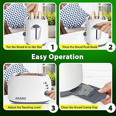 AGARO Venus 750W, Two Slice Toaster with 6 Toasting Levels AGARO Venus 750W, Two Slice Toaster with 6 Toasting Levels