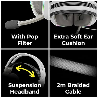 ZEBRONICS Havoc Premium Gaming Over Ear Headphone with Dolby Atmos Subscription, 50mm Neodymium Drivers, Extra Soft Ear Cushion, Suspension Headband,Braided Cable ZEBRONICS Havoc Premium Gaming Over Ear Headphone with Dolby Atmos Subscription, 50mm Neodymium Drivers, Extra Soft Ear Cushion, Suspension Headband,Braided Cable