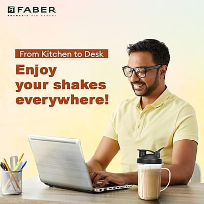 Faber Sportz Blender FSB 3-in-1 Nutrifit Nero Mixer Grinder Blender 400W 100% Copper Motor Faber Sportz Blender FSB 3-in-1 Nutrifit Nero Mixer Grinder Blender 400W 100% Copper Motor
