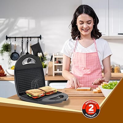 AGARO Delite Sandwich Maker, 750W, 4 Slice Non Stick Grill Plate AGARO Delite Sandwich Maker, 750W, 4 Slice Non Stick Grill Plate