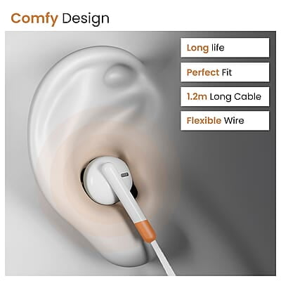 Ambrane Wired Type C in Ear Earphones with in-line Mic for Clear Calling, 1.2M Cable, 14mm Dynamic Drivers for BoostedBass, Multi-Functional Controller for Type C Enabled Mobiles Stringz 02 Ambrane Wired Type C in Ear Earphones with in-line Mic for Clear Calling, 1.2M Cable, 14mm Dynamic Drivers for BoostedBass, Multi-Functional Controller for Type C Enabled Mobiles Stringz 02