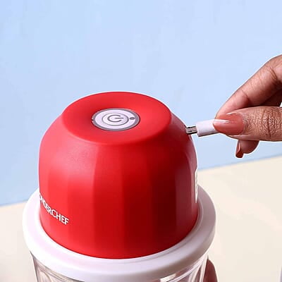 Wonderchef Zippy Rechargeable Wireless Electric Cordless Chopper, Stainless Steel 350 ML, 30 Watts Wonderchef Zippy Rechargeable Wireless Electric Cordless Chopper, Stainless Steel 350 ML, 30 Watts