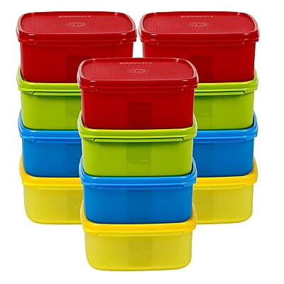 Varmora V Fresh 650 ml Set of 12 FDA Approved BPA-Free Fun Colors Fresh and Hygienic Food Storage Container