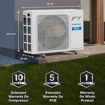 Godrej 1.4 Ton 3 Star, 5-in-1 Convertible Cooling, Inverter Split AC Godrej 1.4 Ton 3 Star, 5-in-1 Convertible Cooling, Inverter Split AC