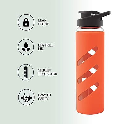 Treo By Milton CGWFBOT034ORNG0024 Glass Bottle, 725 ml Treo By Milton CGWFBOT034ORNG0024 Glass Bottle, 725 ml