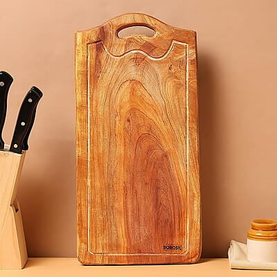 Borosil Dice Pro Organic Neem Wood 17 mm Chopping Board