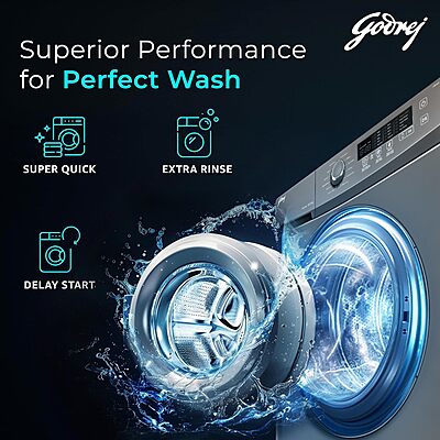 Godrej 8 Kg 5 Star I-Sense Technology Fully-Automatic Front Load Washing Machine Godrej 8 Kg 5 Star I-Sense Technology Fully-Automatic Front Load Washing Machine