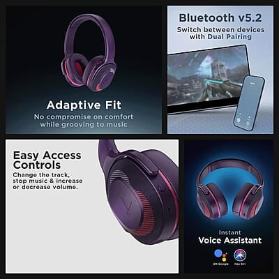 boAt Rockerz 425 Bluetooth Wireless On Ear Headphones Signature Sound, ENx Tech, ASAP Charge, 25H Playtime, Bluetooth V5.2, Dual Pairing with Mic boAt Rockerz 425 Bluetooth Wireless On Ear Headphones Signature Sound, ENx Tech, ASAP Charge, 25H Playtime, Bluetooth V5.2, Dual Pairing with Mic