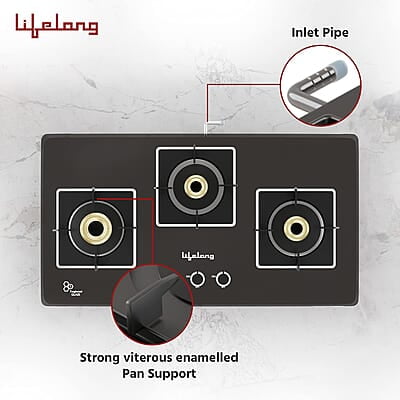 Lifelong LLHT913 Sigma Auto Ignition Counter-Top Hob Top High Efficiency 3 Burner Sleek Design Lifelong LLHT913 Sigma Auto Ignition Counter-Top Hob Top High Efficiency 3 Burner Sleek Design