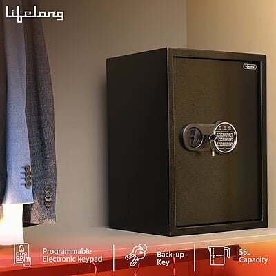 Lifelong Locker for Home & Office 56L - Digital Safe for Security with Electronic Keypad- Safety for Jewellery, Money & other valuables Lifelong Locker for Home & Office 56L - Digital Safe for Security with Electronic Keypad- Safety for Jewellery, Money & other valuables