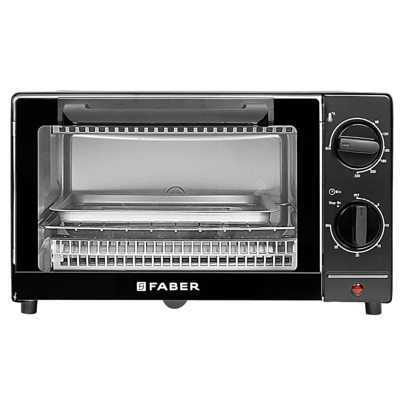 Faber 9L 1000W OTG Bake, Toast, Grill | Upper & Lower SS Heating Auto-Shut Off, Ready Bell Faber 9L 1000W OTG Bake, Toast, Grill | Upper & Lower SS Heating Auto-Shut Off, Ready Bell