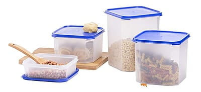 Varmora DSTG0113003 Plastic Container - 4.2 LTR, Pack of 4, Blue