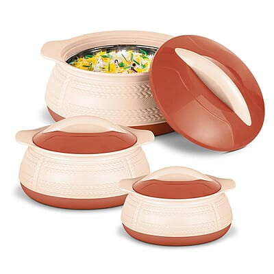 Milton Adore Jr. Insulated Inner Stainless Steel Casserole, Set of 3, (410 ml, 740 ml, 1.25 Litres) Milton Adore Jr. Insulated Inner Stainless Steel Casserole, Set of 3, (410 ml, 740 ml, 1.25 Litres)