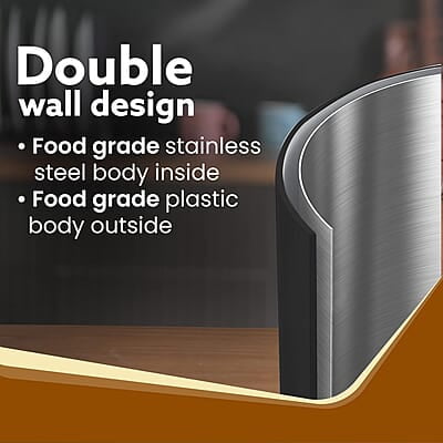 AGARO Elegant Electric Kettle, 1.8L, Double Layered Kettle, Stainless Steel Inner Body Black