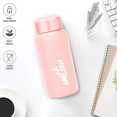 MILTON Aqua 500 Stainless Steel Water Bottle, 500 ml Single walled Leak Proof MILTON Aqua 500 Stainless Steel Water Bottle, 500 ml Single walled Leak Proof